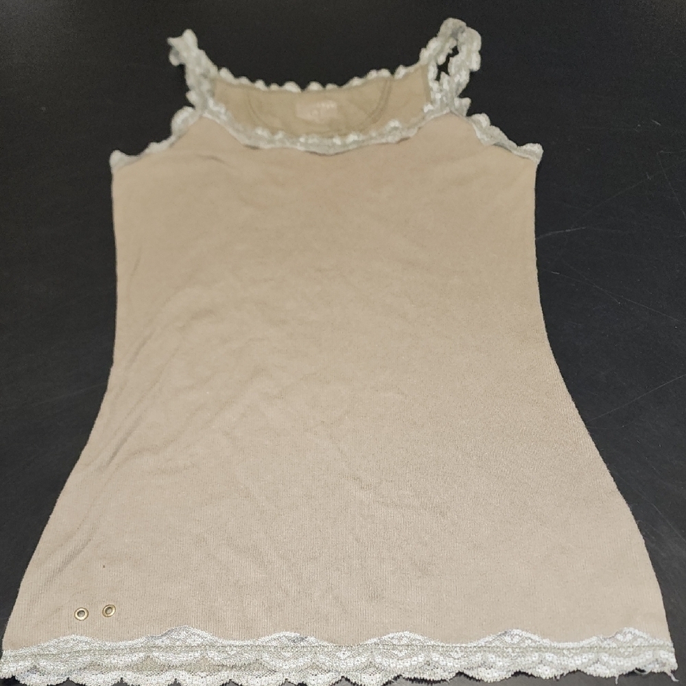Converse Army Green Tank Top w/lace trim Sz M